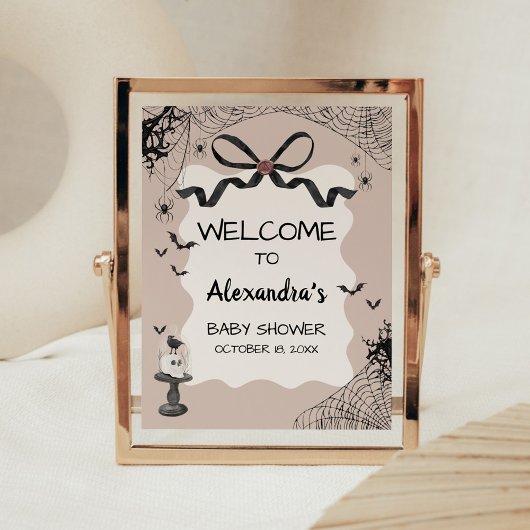 Little Boo Gothic Baby Shower Welcome Sign ポスター