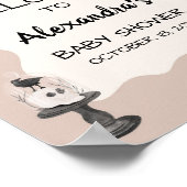 Little Boo Gothic Baby Shower Welcome Sign ポスター (角)