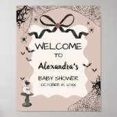 Little Boo Gothic Baby Shower Welcome Sign ポスター (正面)