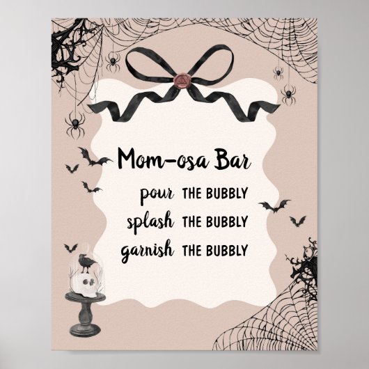 Little Boo Gothic BabyShower Envelope Station Sign ポスター (正面)