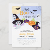 Little Boo Halloweenへの赤ちゃんシャワーの招待。 招待状 (正面)