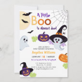 Little Boo Halloweenへの赤ちゃんシャワーの招待。 招待状 (正面)