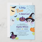 Little Boo Halloweenへの赤ちゃんシャワーの招待。 招待状 (正面)