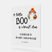 Little Boo Halloween Baby Shower Welcome アクリルサイン (傾斜)
