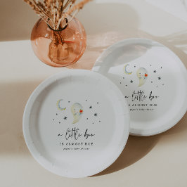 Little Boo Halloween Cute Ghost Baby Shower ペーパープレート