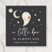 Little Boo Halloween Ghost Baby Shower フェイバータグ (正面)