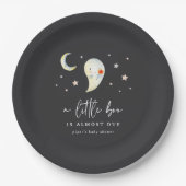 Little Boo Halloween Ghost Baby Shower ペーパープレート (正面)