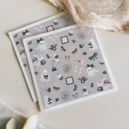 Little Boo Halloween Girl Baby Shower スタンダードカクテルナプキン