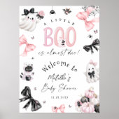 Little Boo Halloween Pink Baby Shower Welcome ポスター (正面)