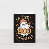 Little Boo Is Almost Due Cute Halloween Pregnancy  カード (正面)