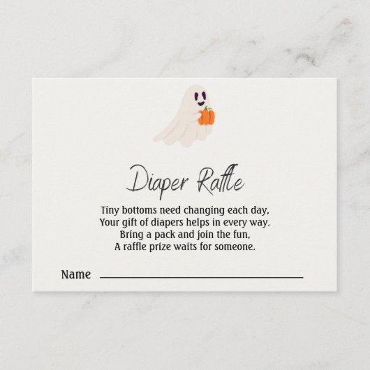  Little Boo Is Almost Due Halloween Baby Shower エンクロージャーカード (正面)