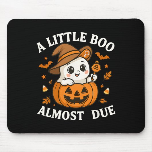 Little Boo Is Almost Due Halloween Pregnancy Revea マウスパッド (正面)