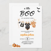 Little Boo is Almost Halloween Baby Shower cloths  招待状 (正面/裏面)