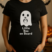 Little Boo on Board Ghost Maternity Halloween Tシャツ