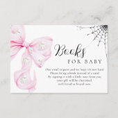 Little Boo PINK Bow Baby Shower Books forベビー エンクロージャーカード (正面)