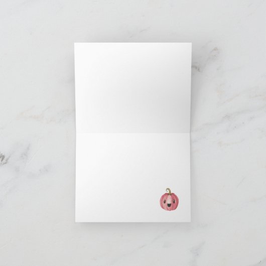 Little Boo Pumpkinハロウィーン赤ちゃんシャワーありがとう サンキューカード (内部)