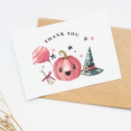 Little Boo Pumpkinハロウィーン赤ちゃんシャワーありがとう サンキューカード