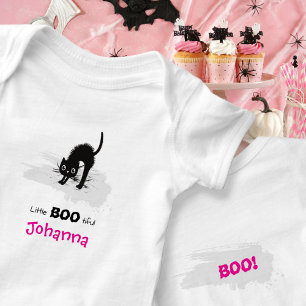 LITTLE BOO-tifful猫と幽霊 ベビーボディスーツ