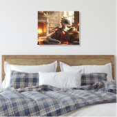 Little Bookworm Dragon キャンバスプリント (インサイチュ (寝室))