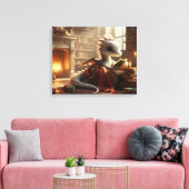 Little Bookworm Dragon キャンバスプリント (インサイチュ (リビング))