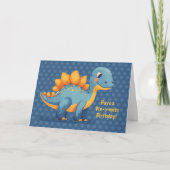 Little Boy Birthday Dinosaur Dinomite Polka Dots カード (正面)