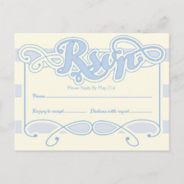 Little Boy Blue Baby Shower RSVPカード インビテーションポストカード