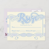 Little Boy Blue Baby Shower RSVPカード インビテーションポストカード (正面/裏面)