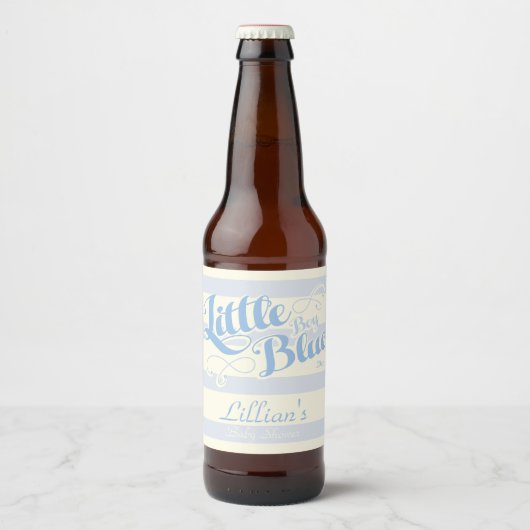 Little Boy Blue Baby Shower Wine Label ビールラベル (正面)