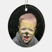 Little Boy Blue Train Dotsフォトストライプオーナメント セラミックオーナメント (左)