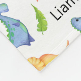 Little Boy Dinosale名前を追加子供部屋かわいい フリースブランケット