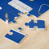 Little Boy Doctor Medical Pattern with Name, Blue ジグソーパズル (側面)