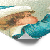 Little Boy Giving Santa a Letter ポスター (角)