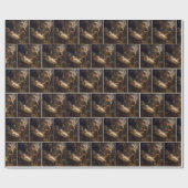 Little Boy Playing His Drum for Baby in Manger ラッピングペーパー (フラット)