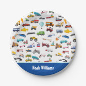 Little Boy Things That Move Vehicle Cars Kid ペーパープレート (正面)