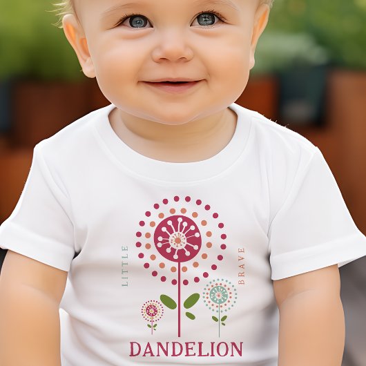 Little Brave Dandelion Personalized ベビーTシャツ