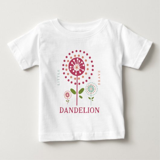 Little Brave Dandelion Personalized ベビーTシャツ (正面)