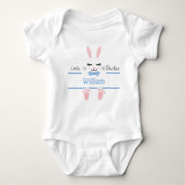 Little Brother Bunny Personalized Blue ベビーボディスーツ