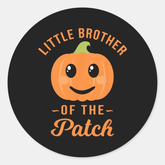 Little Brother Of The Patch Pumpkin Halloween T Sh ラウンドシール (正面)
