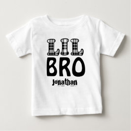 LITTLE BROTHER Plaid Letters名前をカスタムするV02 ベビーTシャツ