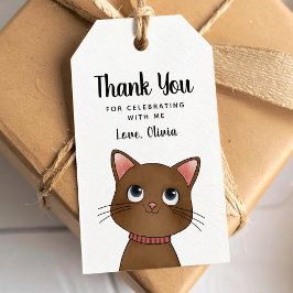 Little brown cat thank you Gift Tag ギフトタグ