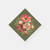 Little Brownies Gingerbread with Red Amaryllis スタンダードカクテルナプキン (角)