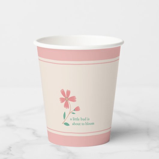 Little Bud Floral Hand Lettering 紙コップ (正面)