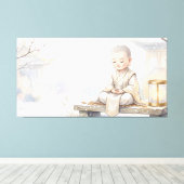 Little Buddha キャンバスプリント (インサイチュ (ウッドフロア))