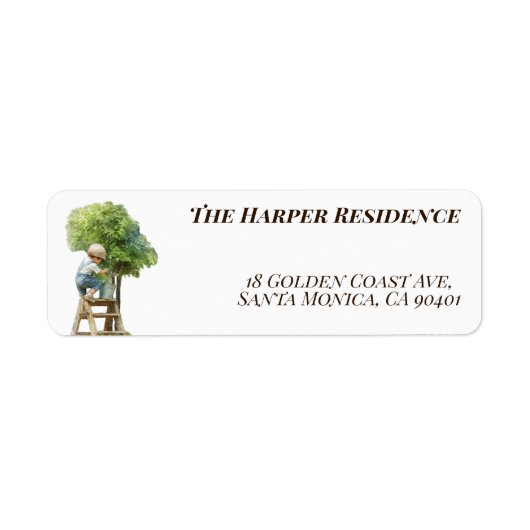 Little Budding Gardener Customizable ラベル (正面)