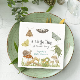 Little Bug Insects Mushroom Boy Baby Shower スタンダードカクテルナプキン