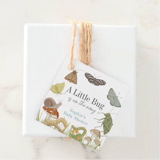 Little Bug Insects Mushroom Boy Baby Shower  フェイバータグ (インサイチュ)