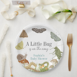 Little Bug Insects Mushroom Boy Baby Shower ペーパープレート