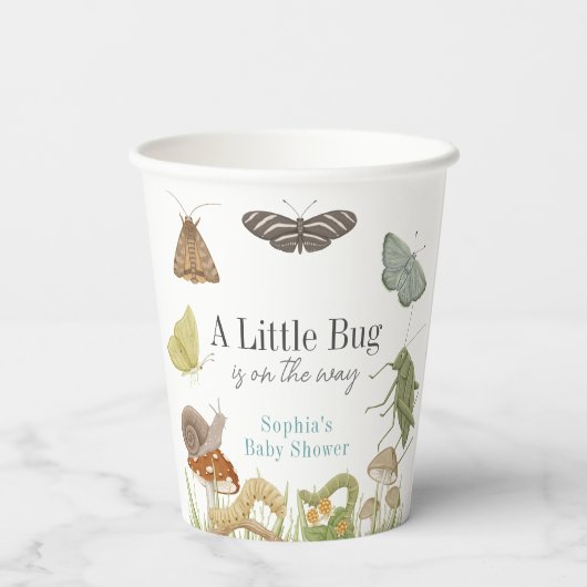 Little Bug Insects Mushroom Boy Baby Shower 紙コップ (裏面)