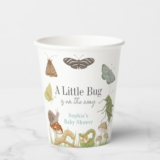 Little Bug Insects Mushroom Boy Baby Shower 紙コップ (正面)