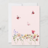 Little Bug On The Way Garden Pink Baby Shower 招待状 (裏面)